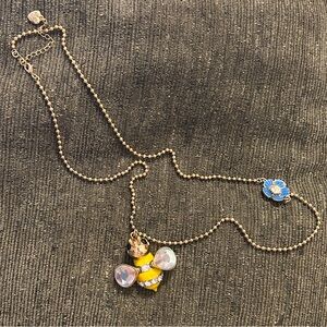 long Betsey Johnson bee flower gold colour necklace- jewelry